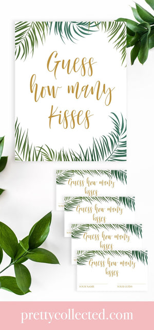 Guess How Many Kisses - Tropical Printable - Pretty Collected
