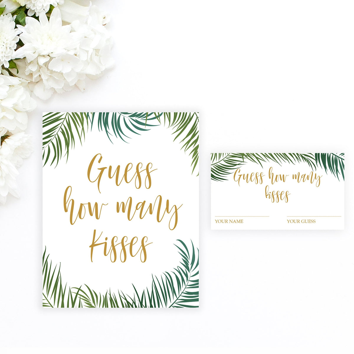 Guess How Many Kisses - Tropical Printable - Pretty Collected