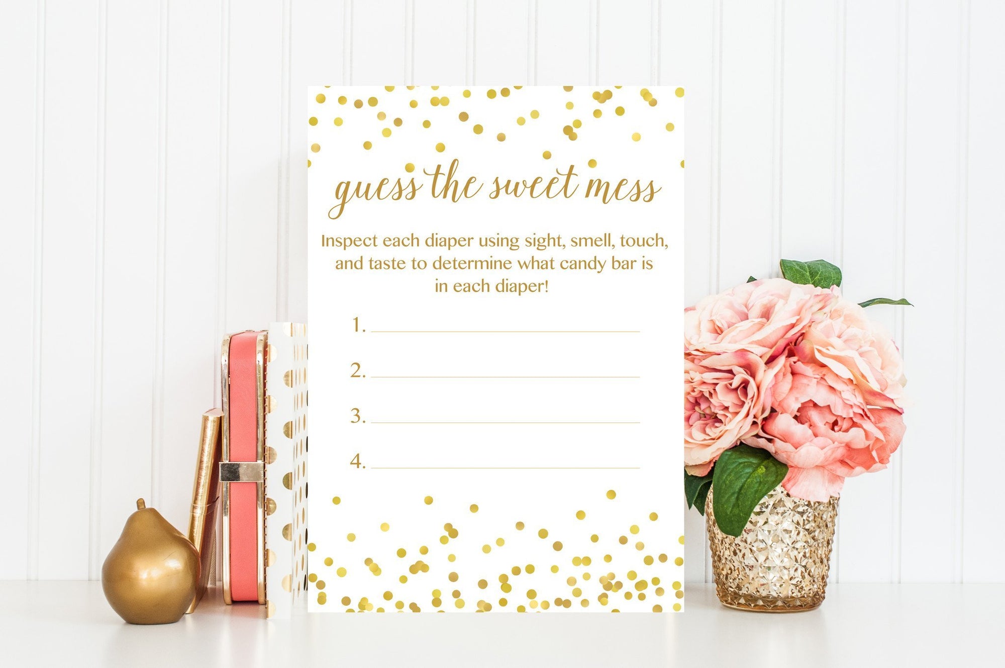 Guess the Sweet Mess - Gold Confetti Printable - Pretty Collected