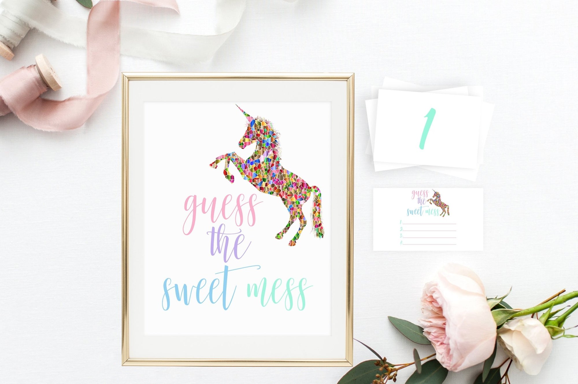 Guess the Sweet Mess - Unicorn Printable - Pretty Collected