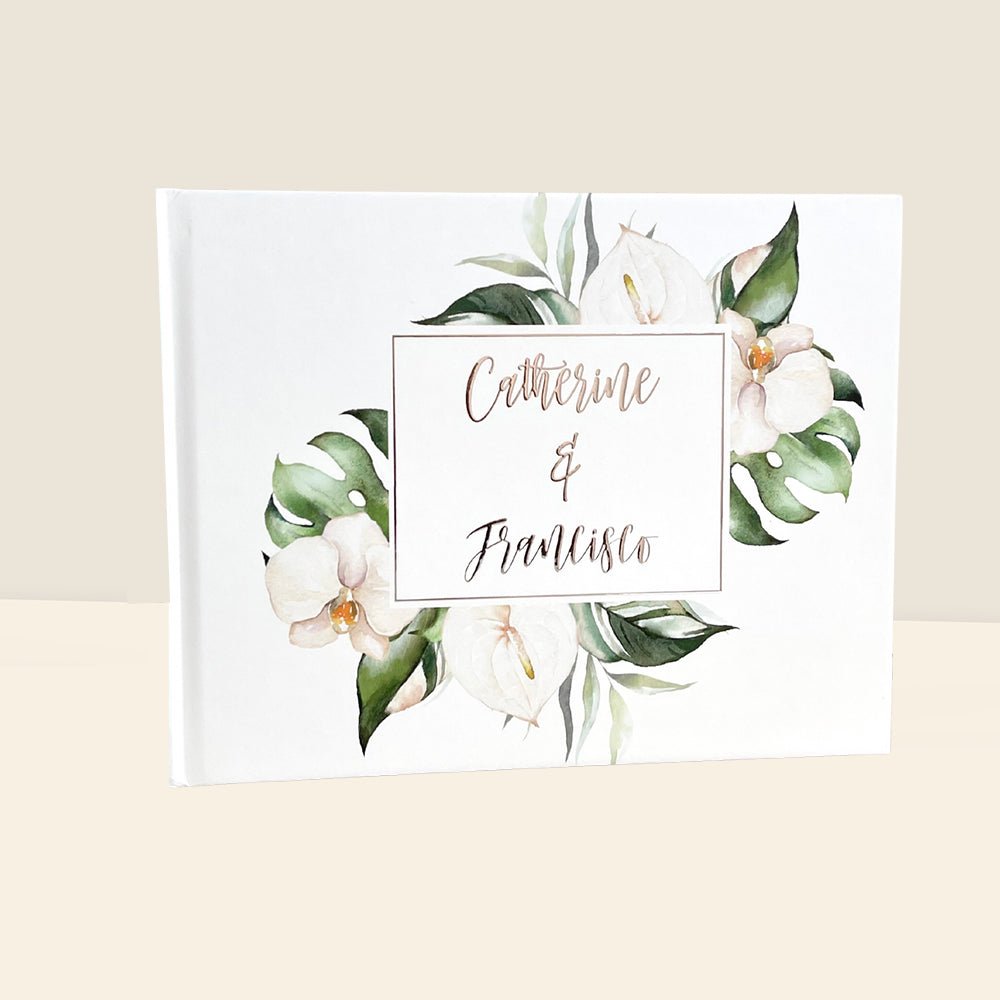 Tropical Orchid Wedding Guest Book - The Catherine - Pretty Collected