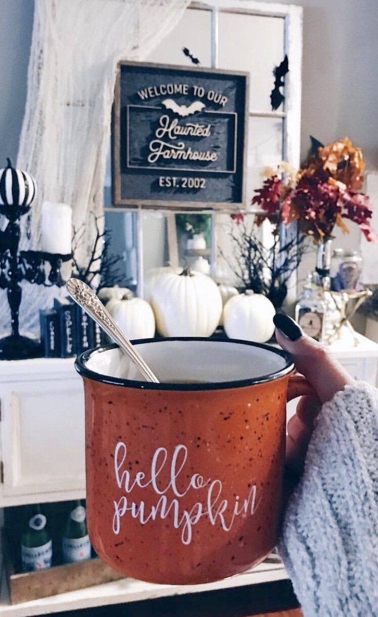 Hello Pumpkin Campfire Coffee Mug - White Version - Pretty Collected
