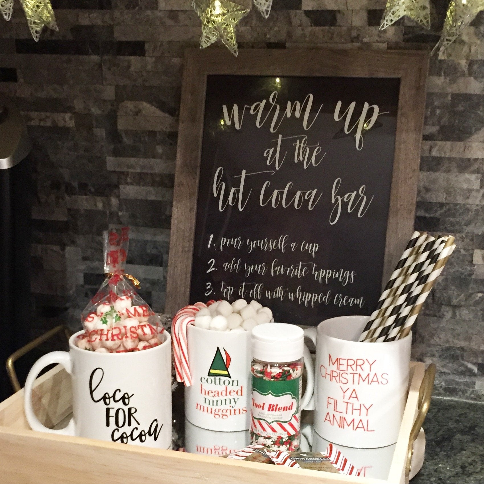 hot cocoa bar sign - free printable - pretty collected