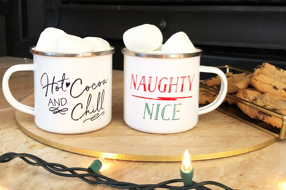 Naughty Over Nice Tin Campfire Mug - Pretty Collected