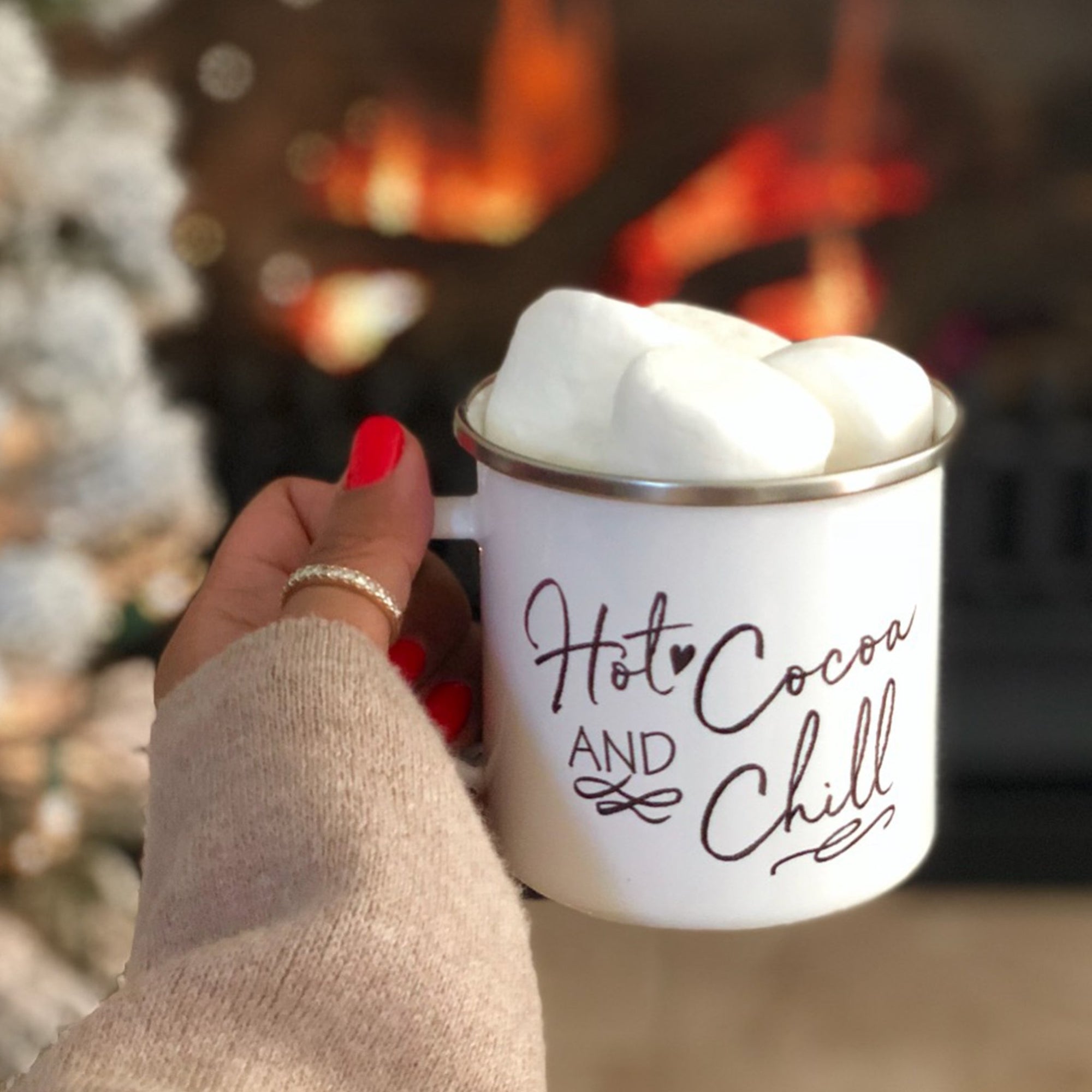 Hot Cocoa and Chill Tin Campfire Mug - Pretty Collected