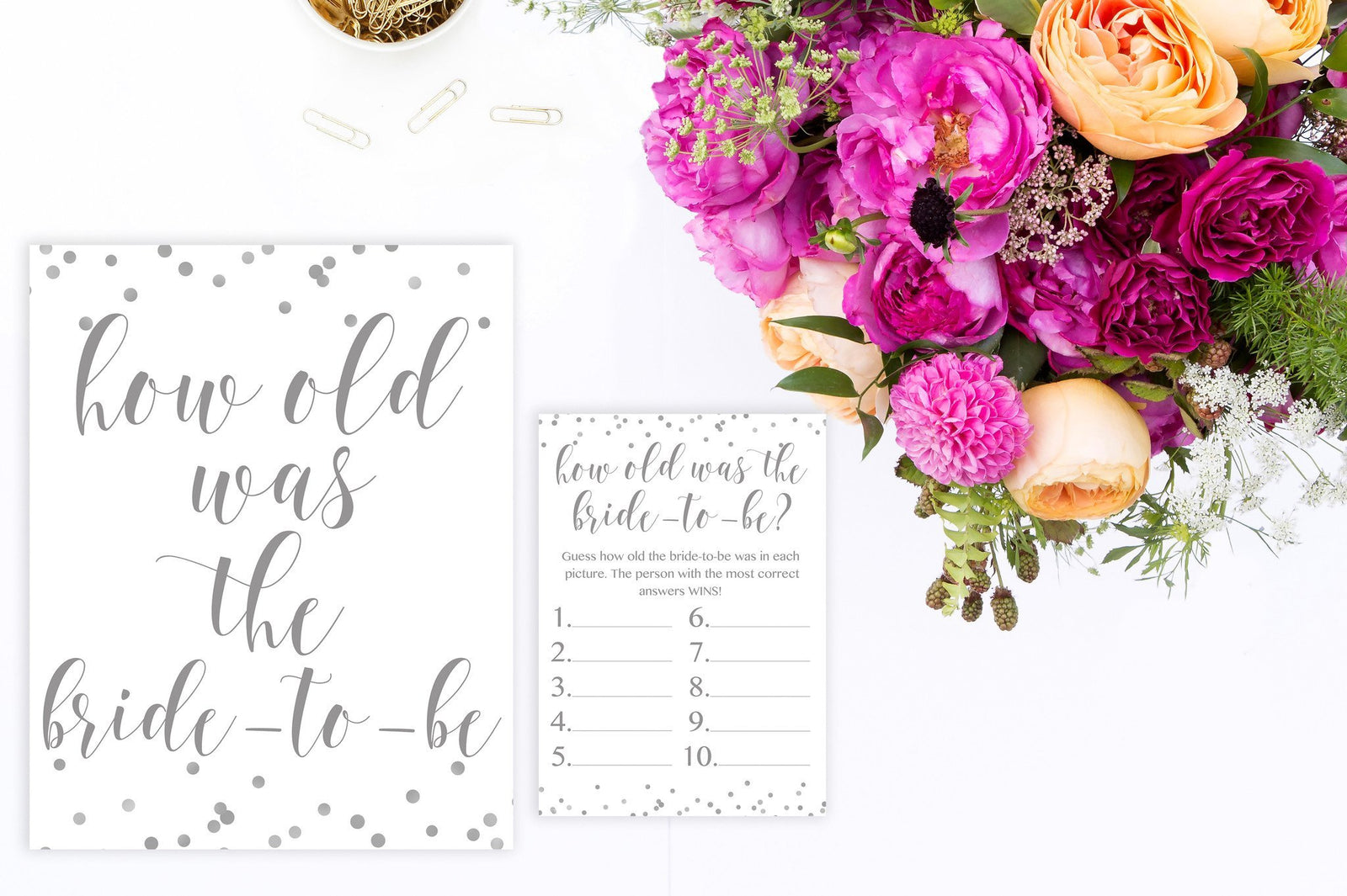 How Old Was The Bride-to-Be - Grey Printable - Pretty Collected
