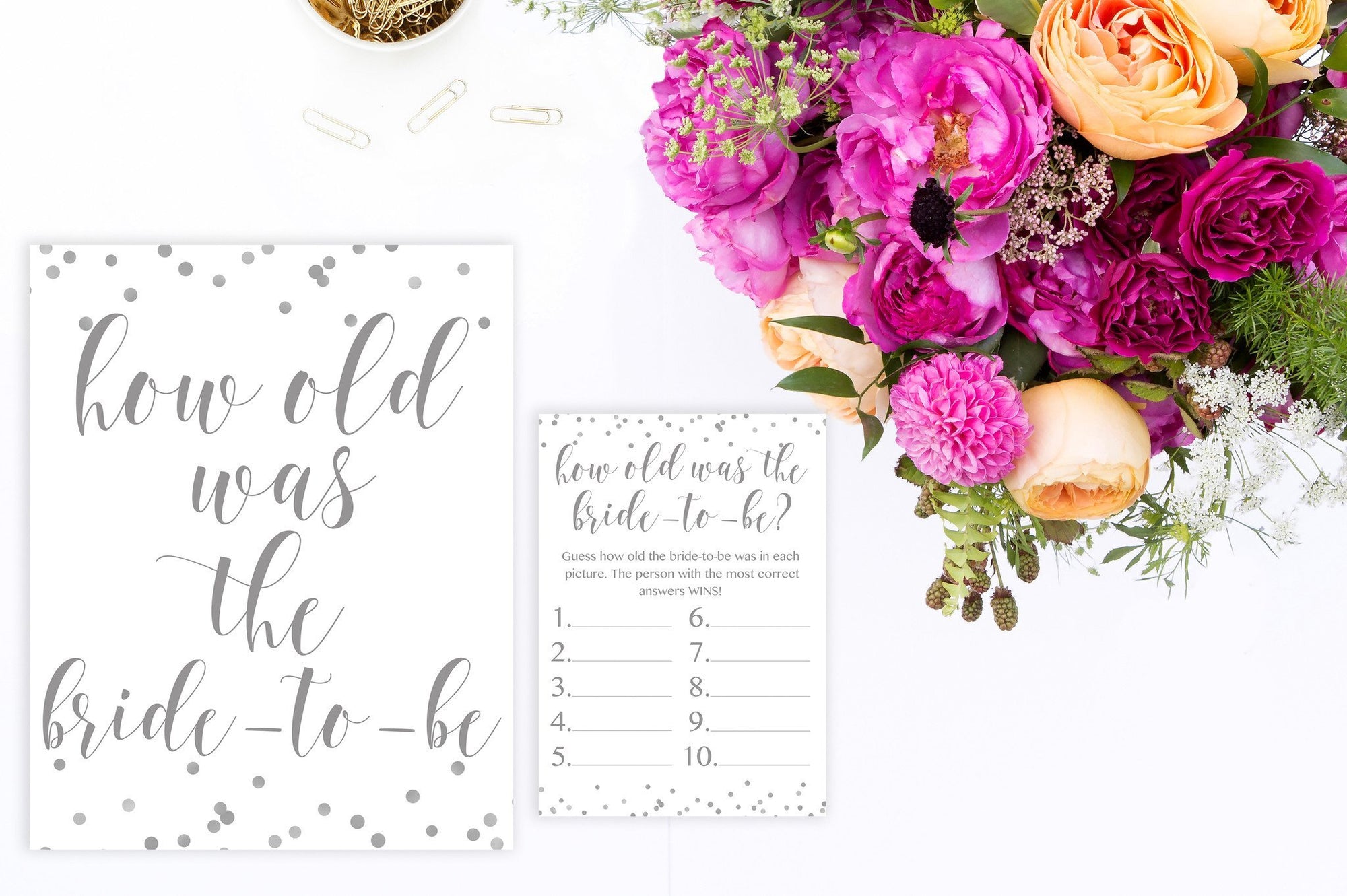 How Old Was The Bride-to-Be - Grey Printable - Pretty Collected