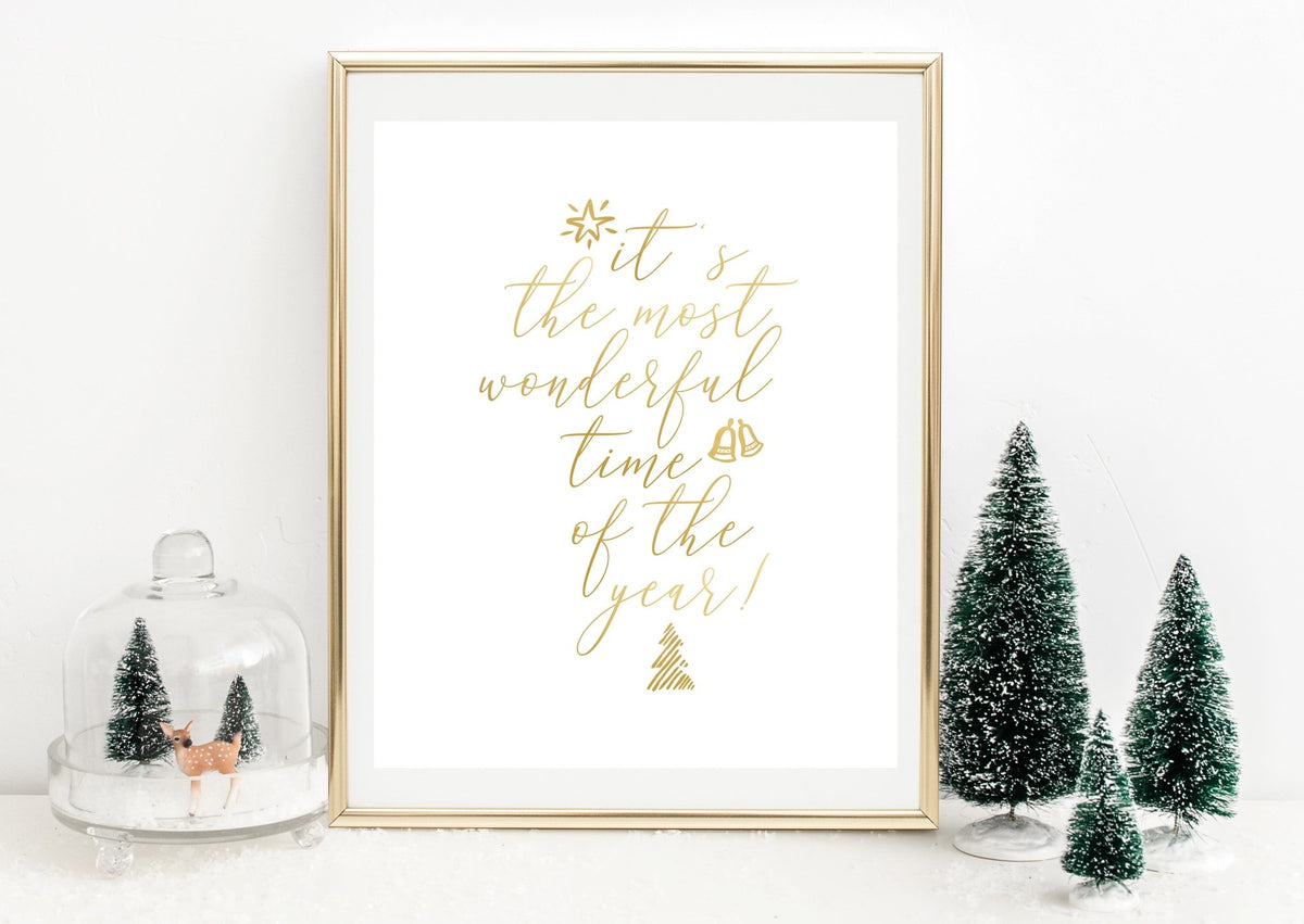 It's the Most Wonderful Time of the Year - Gold Foil Print - Pretty Collected