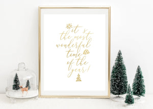It's the Most Wonderful Time of the Year - Gold Foil Print - Pretty Collected
