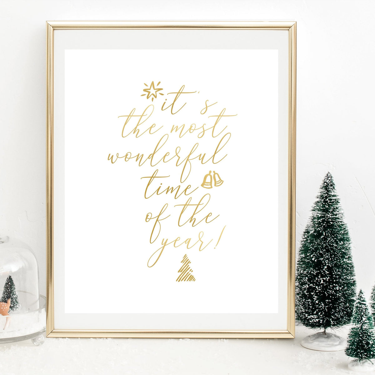 It's the Most Wonderful Time of the Year - Gold Foil Print - Pretty Collected