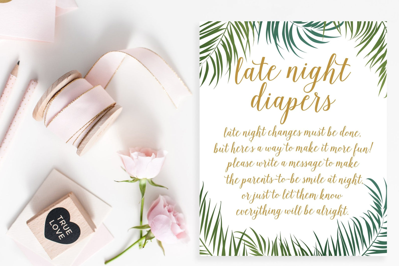 Late Night Diapers Sign - Tropical Printable - Pretty Collected