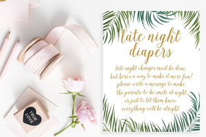 Late Night Diapers Sign - Tropical Printable - Pretty Collected