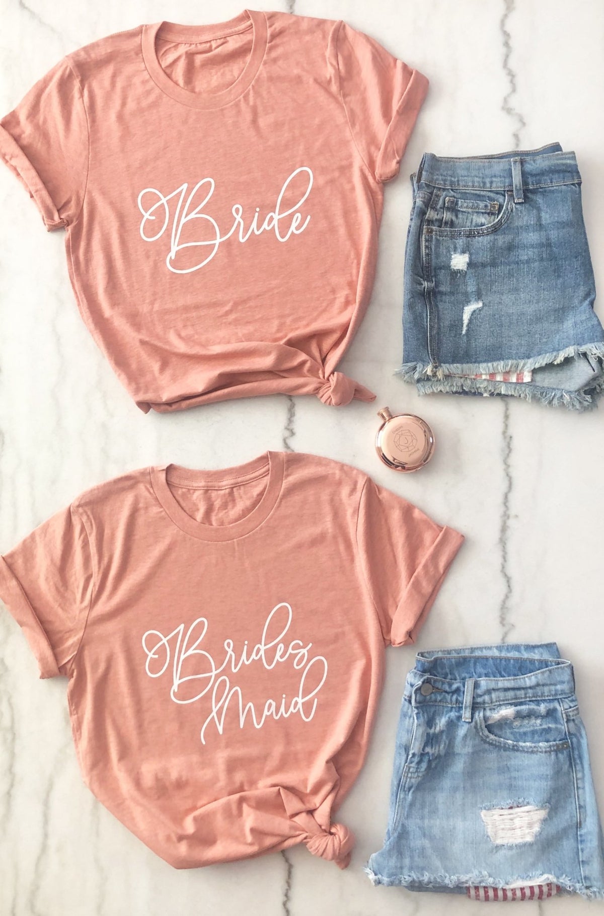 Bridesmaid Tee - White Lettering - Pretty Collected