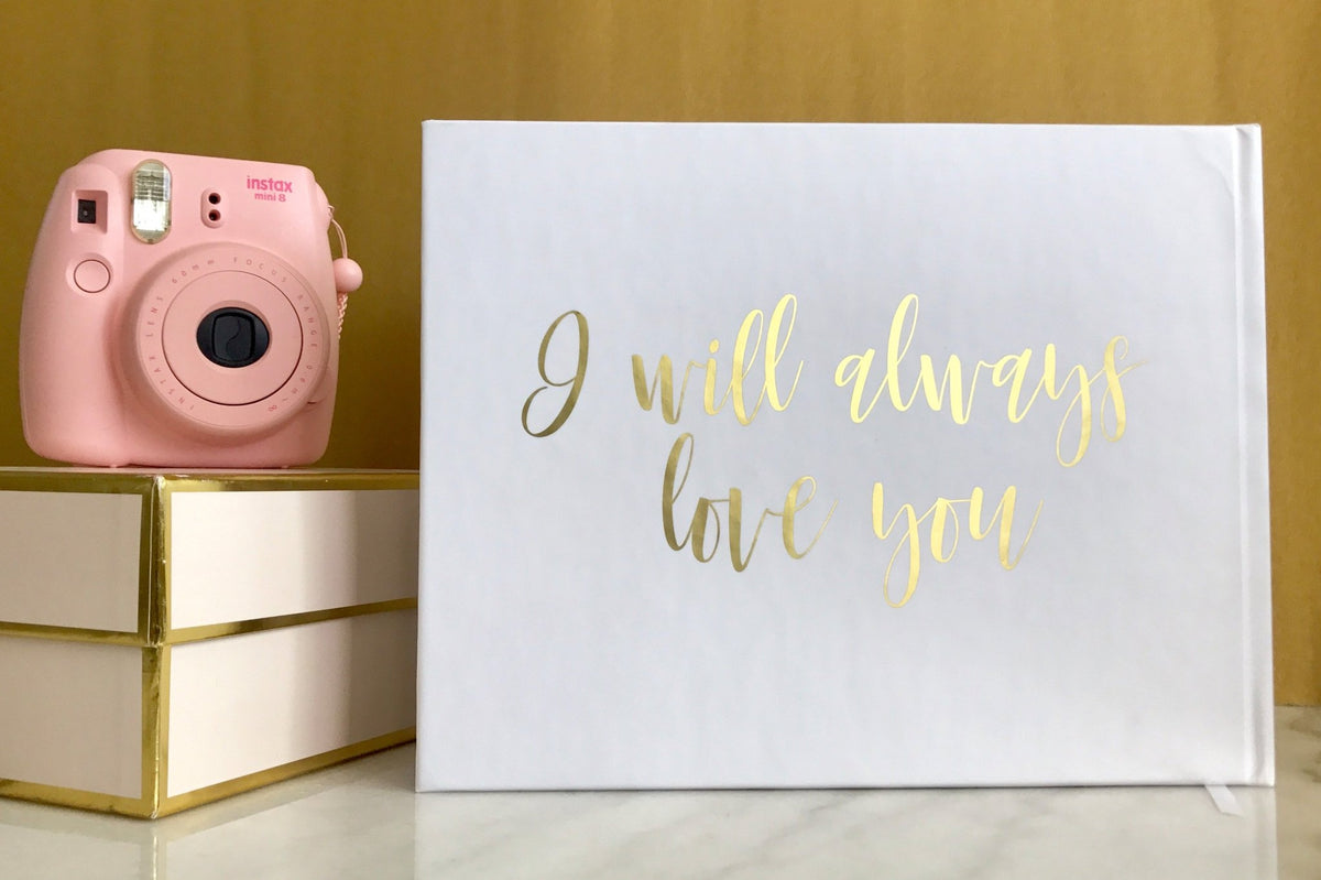 Matte Gold Foil Wedding Guest Book - The Johnsons - Pretty Collected