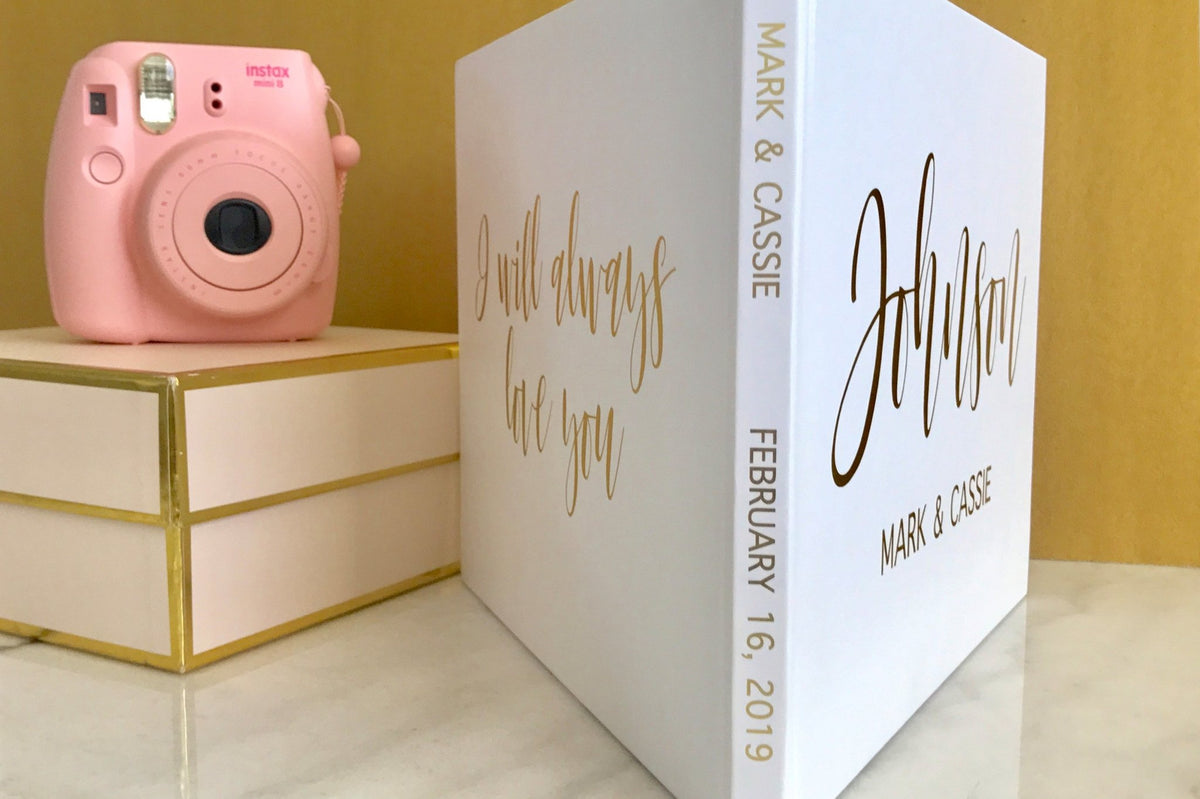 Matte Gold Foil Wedding Guest Book - The Johnsons - Pretty Collected