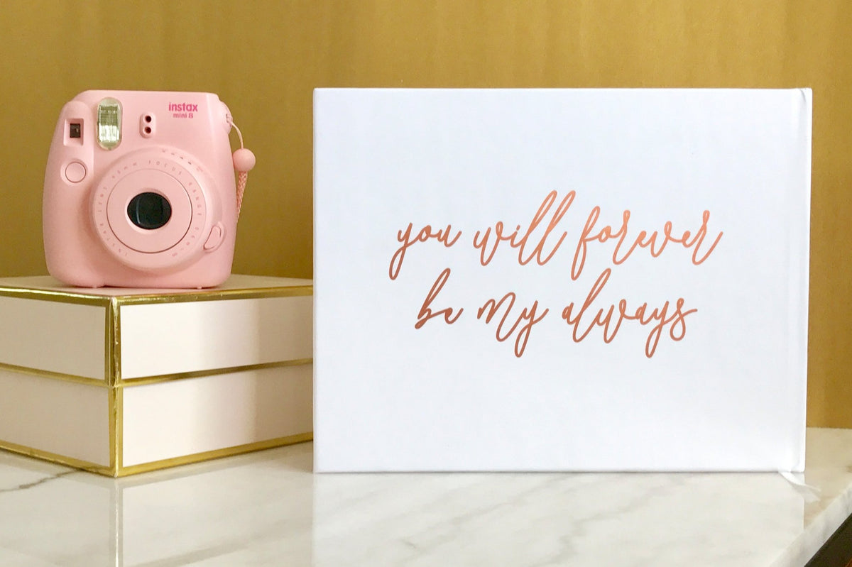 Matte Rose Gold Foil Wedding Guest Book - The Victoria - Pretty Collected