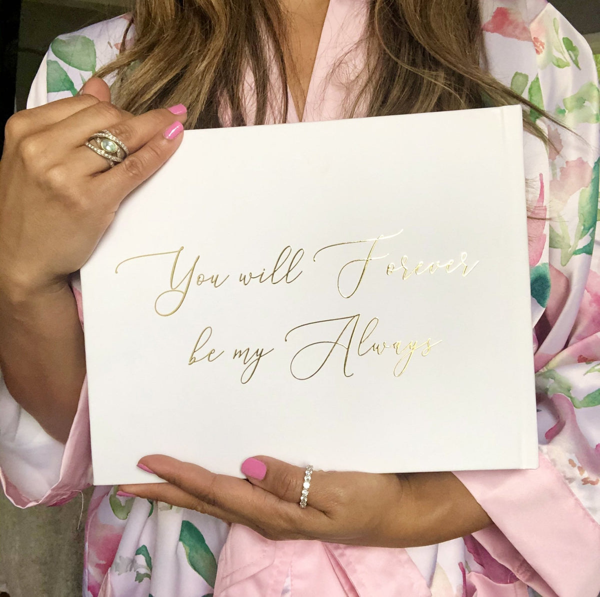 White & Gold Foil Wedding Guest Book - The Jackson - Pretty Collected