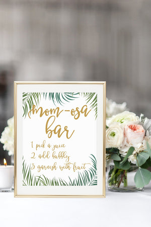 Mom-Osa Bar Sign - Tropical Printable - Pretty Collected