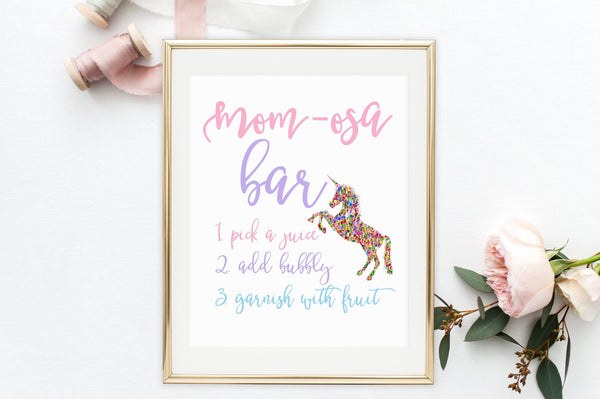 Mom-Osa Bar Sign - Unicorn Printable - Pretty Collected mom-osa-bar-sign-unicorn-printable-pretty-collected