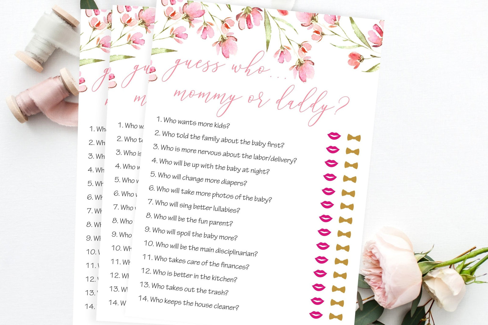 Mommy or Daddy - Spring Floral Printable - Pretty Collected