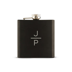 Monogram Mens Flask - Black Flask - Pretty Collected