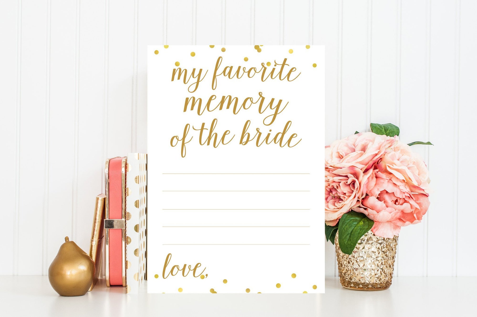 My Favorite Memory of the Bride - Gold Confetti Printable - Pretty Collected