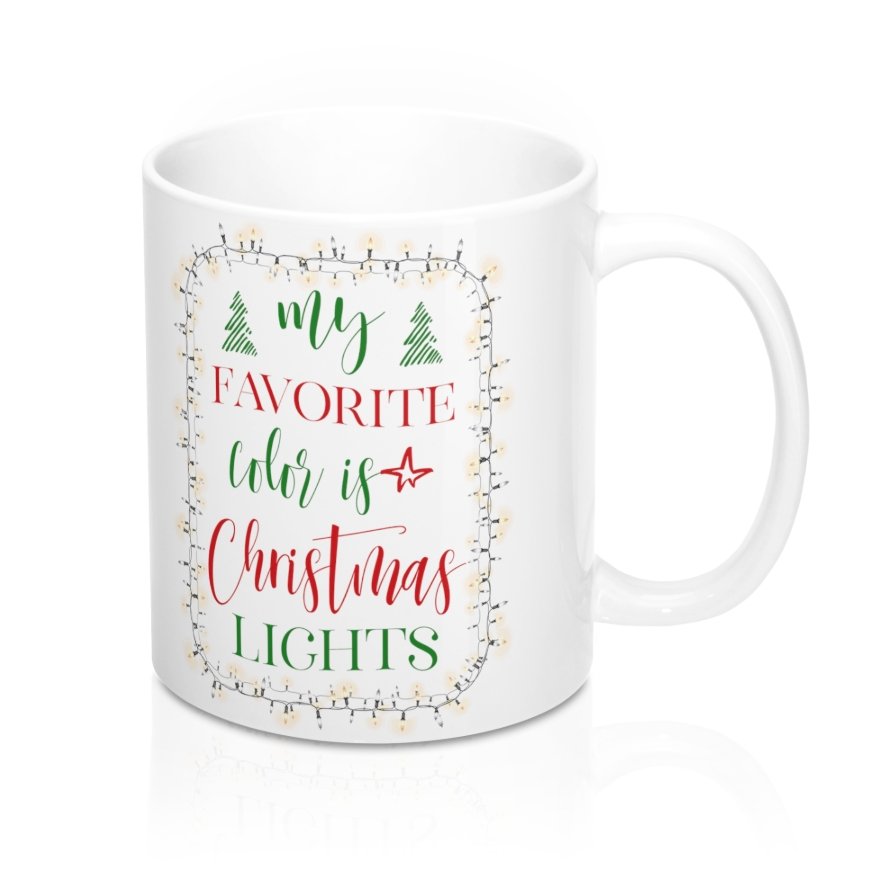 You Light Up My Life - Christmas Lights Coffee Mug by A Little Leafy