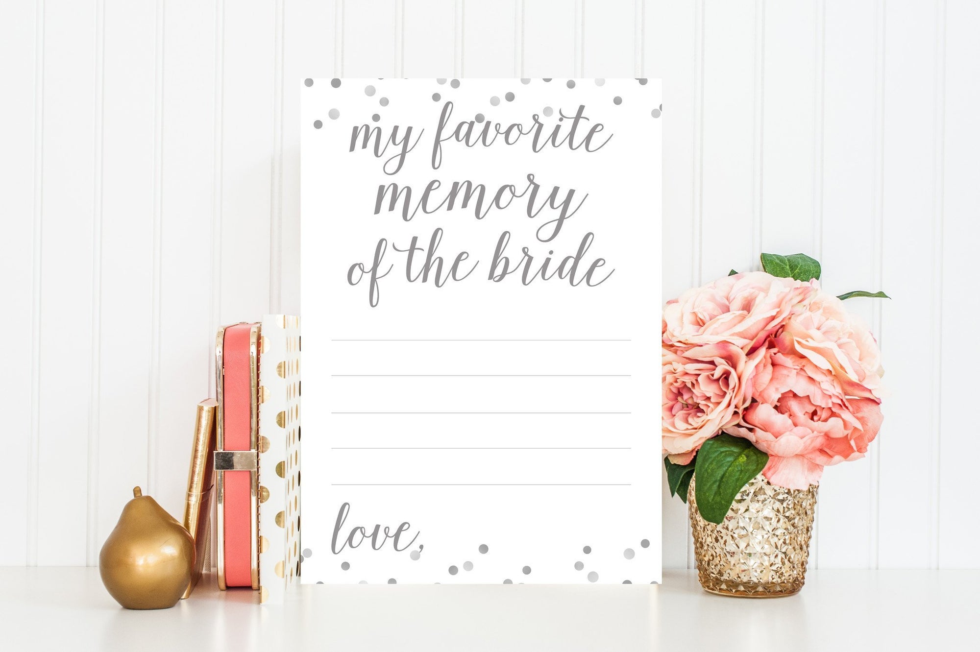 My Favorite Memory of the Bride - Grey Printable - Pretty Collected