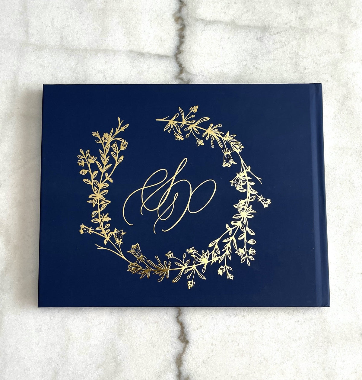 Navy Floral Wedding Guest Book - The Simpsons - Pretty Collected