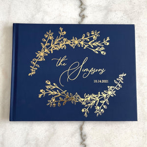 Navy Floral Wedding Guest Book - The Simpsons - Pretty Collected