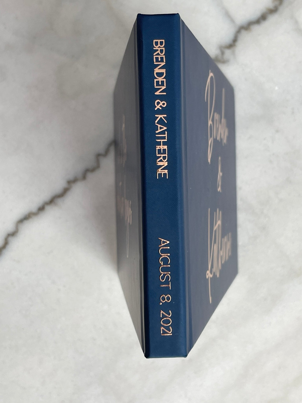 Navy and Rose Gold Wedding Guest Book - The Katherine - Pretty Collected