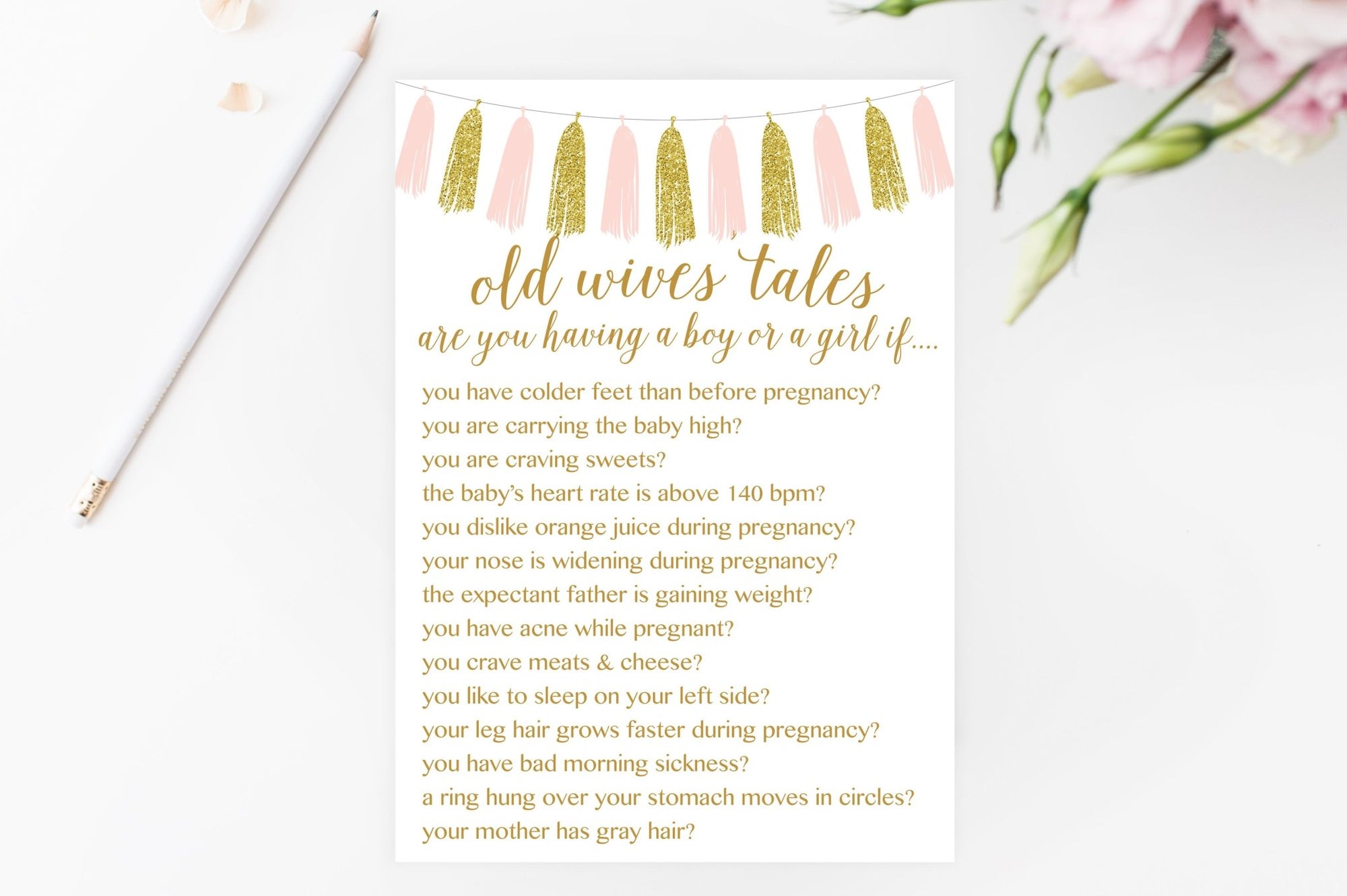 Old Wives' Tales - Pink & Gold Tassel Printable - Pretty Collected