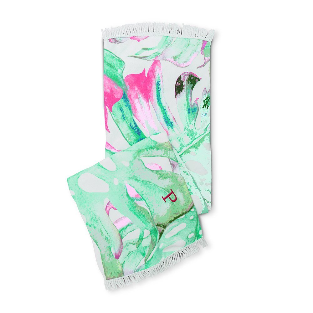 Tropical Leaves Beach Towel - Personalized - Pretty Collected