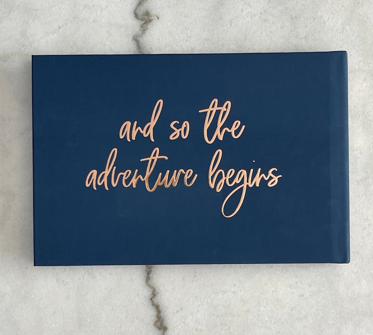 Navy and Rose Gold Wedding Guest Book - The Katherine - Pretty Collected