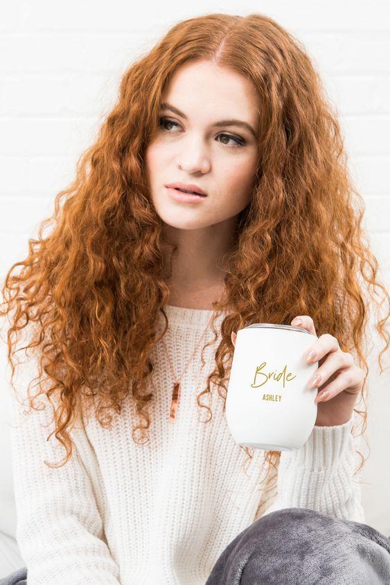 Personalized Bride Wine Tumbler - White - Pretty Collected