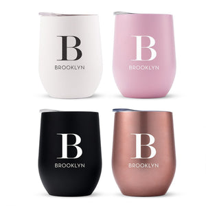 Personalized Name & Initial Wine Tumbler - Pretty Collected