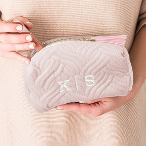 Ivory Velvet Makeup Bag - Pretty Collected