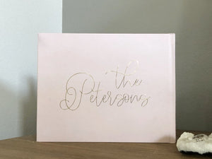 Blush Pink & Gold Foil Wedding Guest Book - The Kelly - Pretty Collected