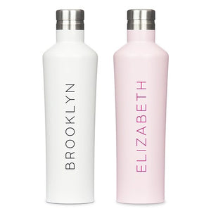 Personalized Stainless Steel Water Bottle - White - Pretty Collected