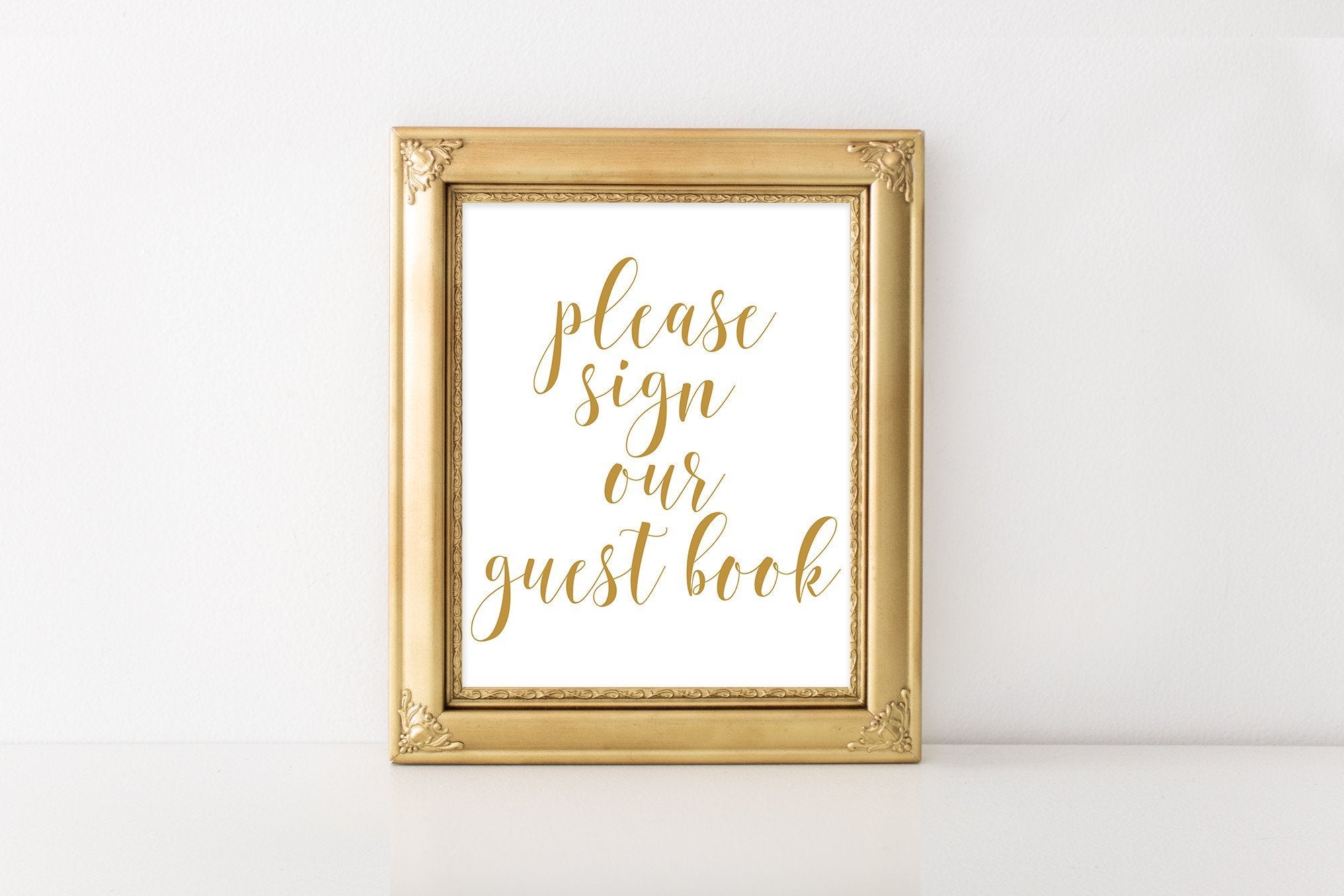 Please Sign Our Guest Book Sign - Gold Printable - Pretty Collected