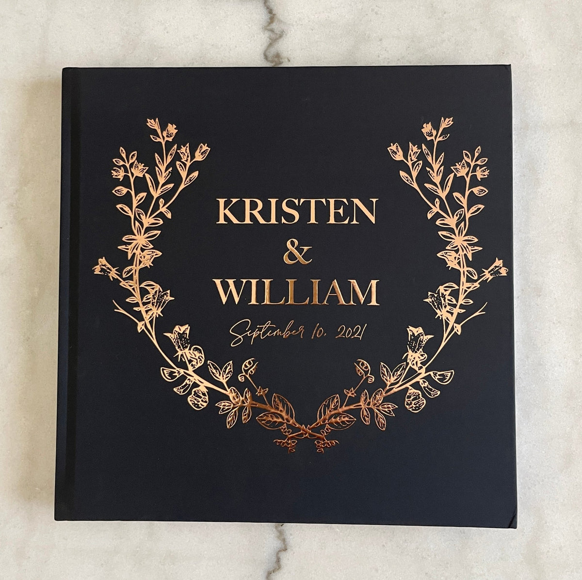Rose Gold Wedding Guest Book - The Kristen - Pretty Collected