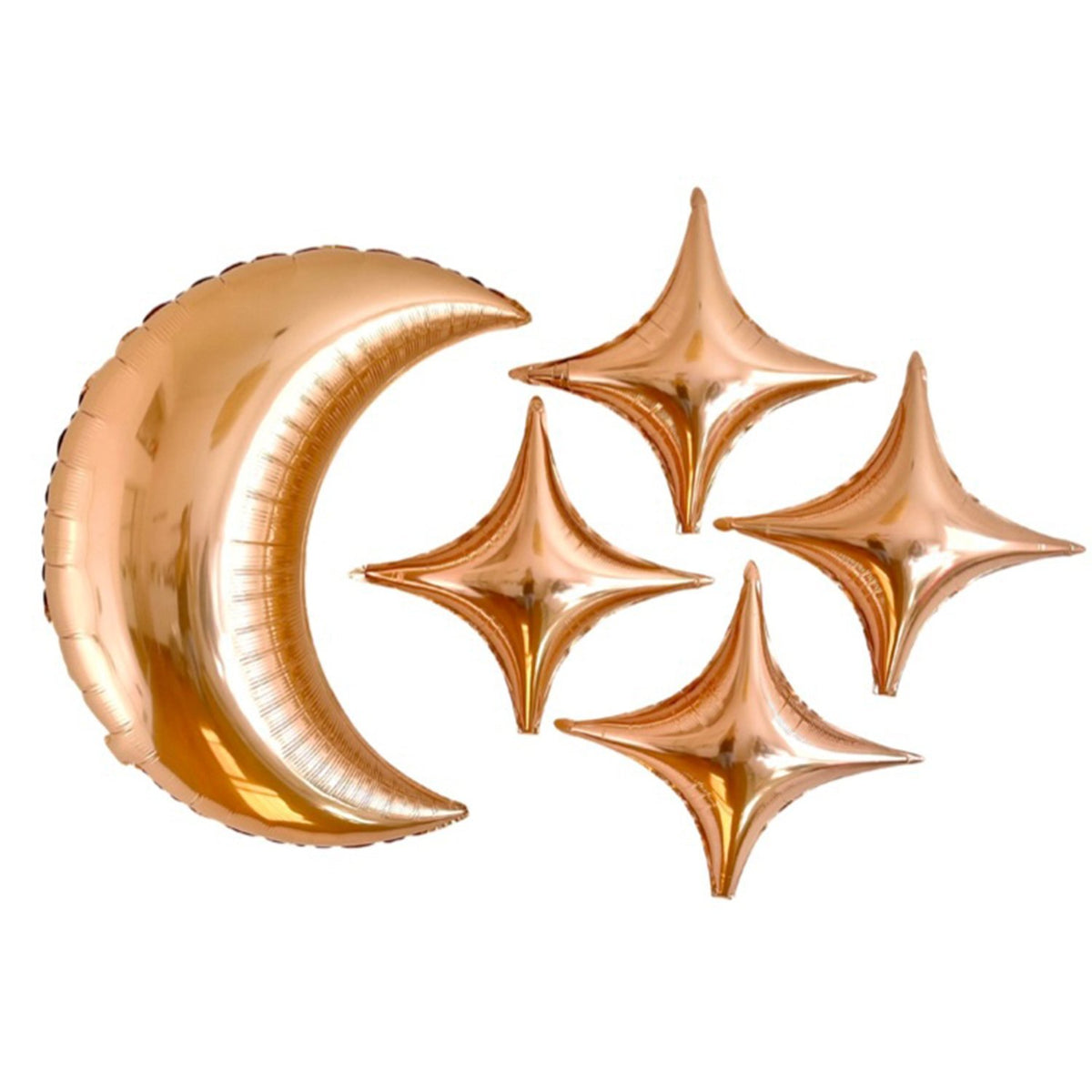 Rose Gold Moon & Star Balloons - Pretty Collected
