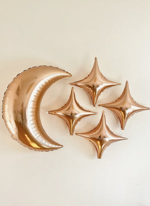 Rose Gold Moon & Star Balloons - Pretty Collected