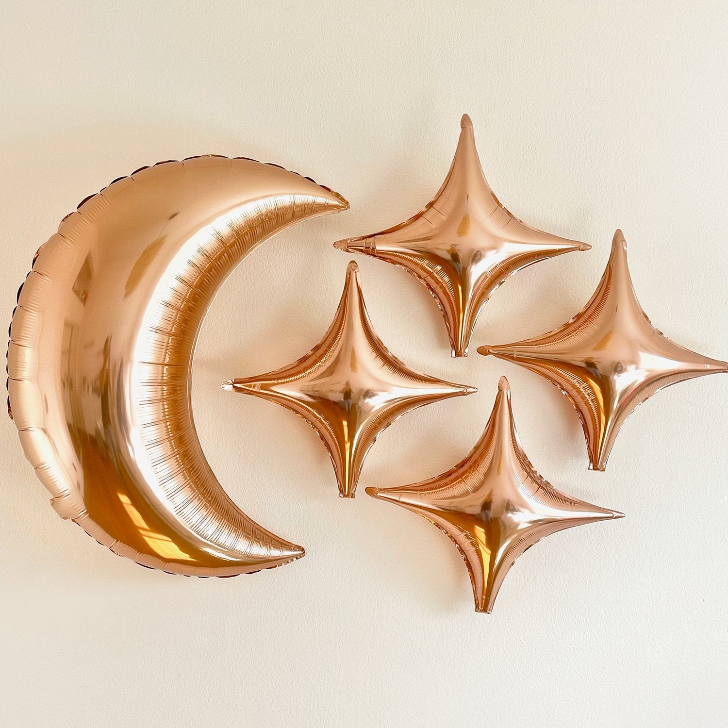 Rose Gold Moon & Star Balloons - Pretty Collected