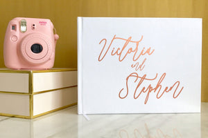 Matte Rose Gold Foil Wedding Guest Book - The Victoria - Pretty Collected