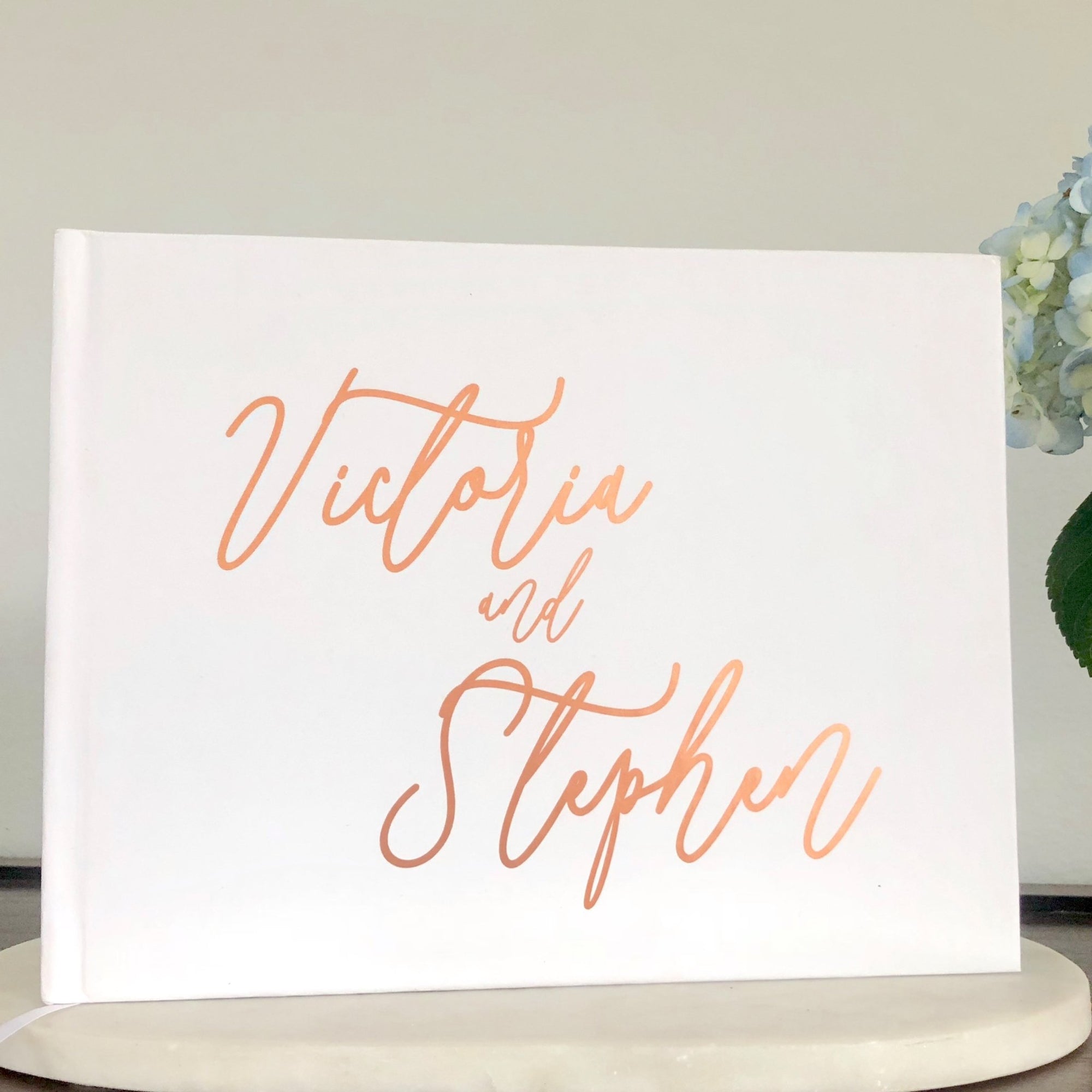 Matte Rose Gold Foil Wedding Guest Book - The Victoria - Pretty Collected