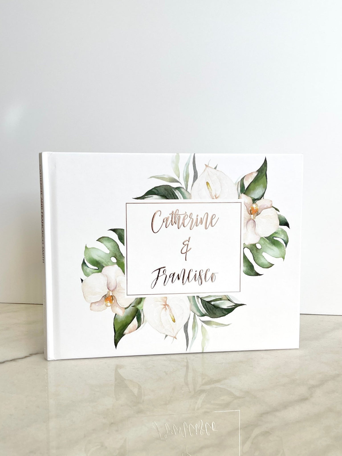 Tropical Orchid Wedding Guest Book - The Catherine - Pretty Collected