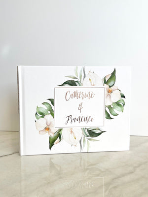 Tropical Orchid Wedding Guest Book - The Catherine - Pretty Collected
