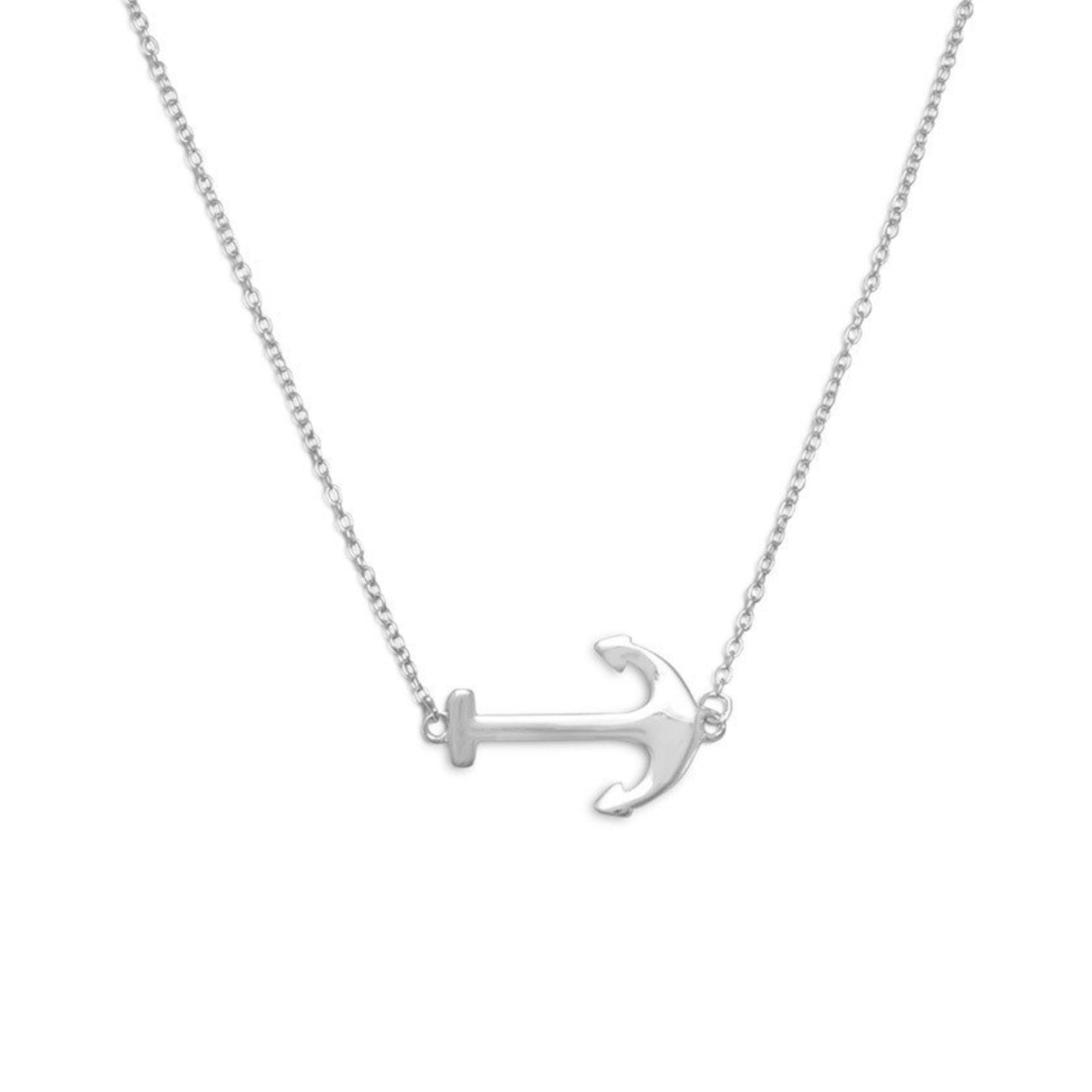 Silver Anchor Necklace - Pretty Collected