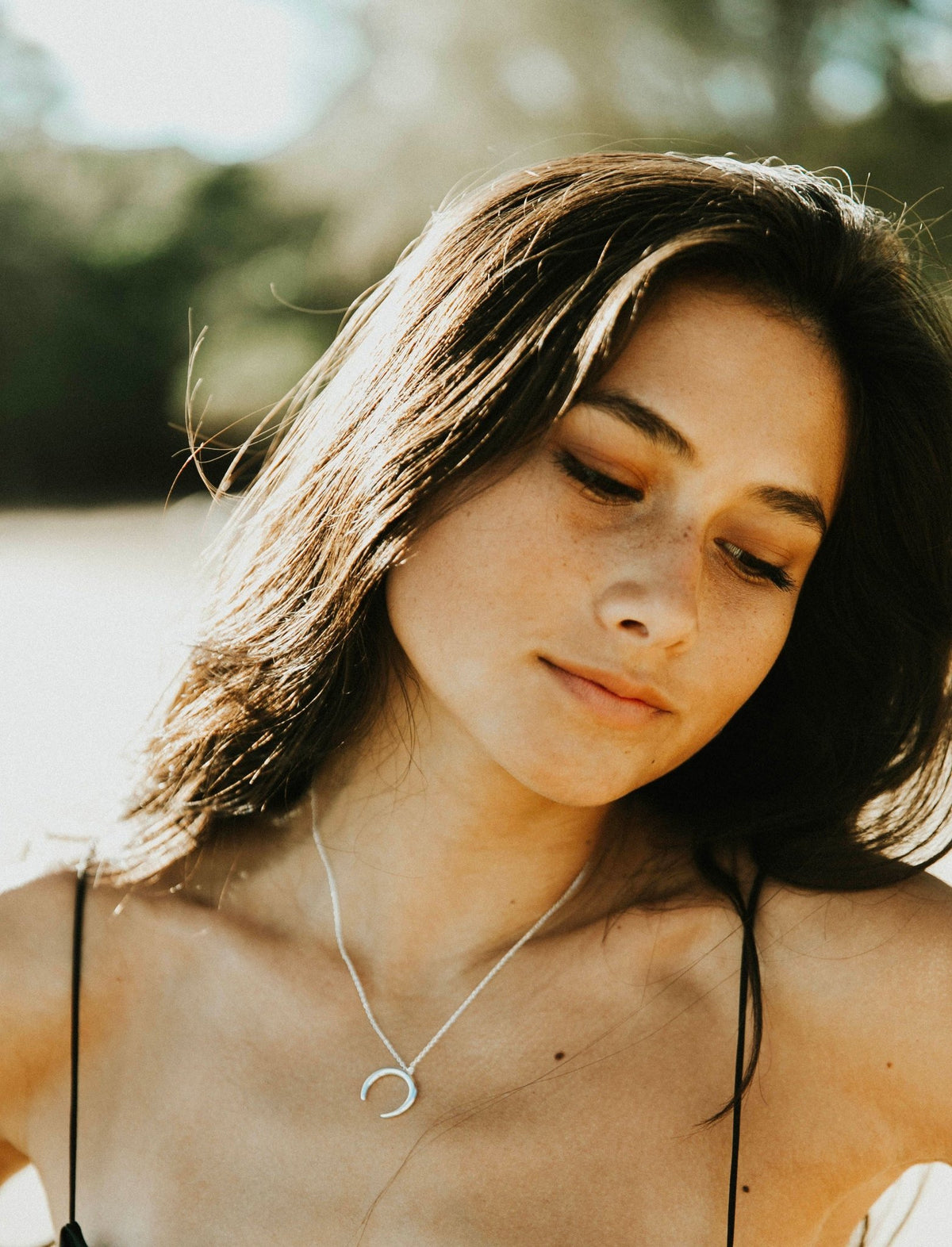 Cassie Silver Crescent Moon Necklace - Pretty Collected